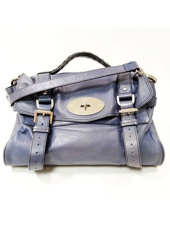 Mulberry Handbags - Mulberry Bayswater Hand Bag Navy Blue Leather Shoulder Strap Pre-owned 5664983